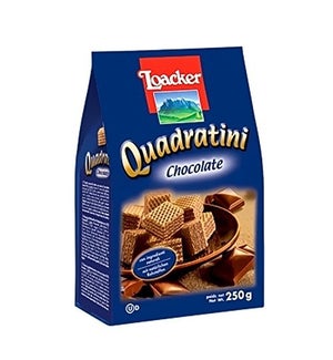 Loacker Wafers, Quadratini 250gx6 CHOCOLATE